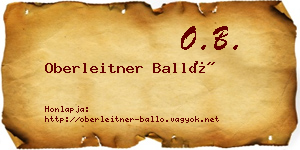 Oberleitner Balló névjegykártya